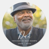 Persoonlijke moderne viering van het leven begrafe ronde sticker (Voorkant)