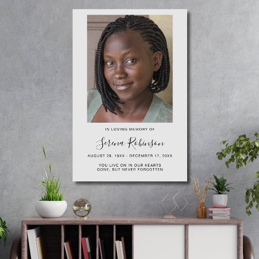 Persoonlijke moderne viering van rouwplechtigheid poster