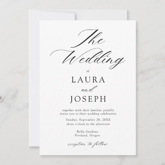 Persoonlijke moderne zwarte en witte eenvoudige tr kaart (Voorkant)