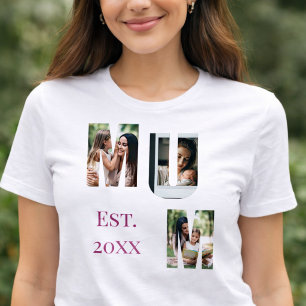 Persoonlijke Moeder Foto Collage Moederdag Tri-Blend Shirt