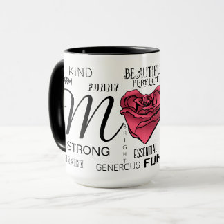 Persoonlijke Moeder met Hart Roos en Typografie Mok