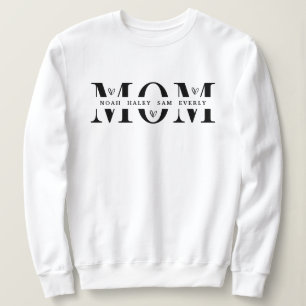 Persoonlijke moeder sweatshirt met namen van kinde