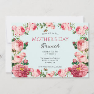 Persoonlijke Moederdag Brunch   Floral Thema Kaart