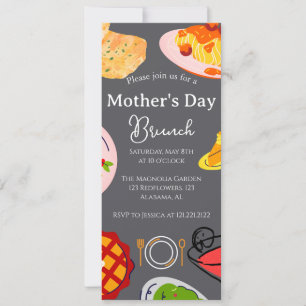 Persoonlijke Moederdag Brunch Voedselthema Kaart