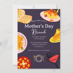 Persoonlijke Moederdag brunch voedselthema Kaart