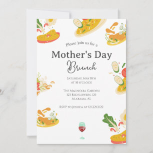 Persoonlijke Moederdag Brunch voedselthema Kaart