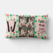 Persoonlijke moederdag, foto collage florale gift kussen (Achterkant)