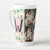Persoonlijke moederdag, foto collage florale gift latte mok (Linkerhoek)