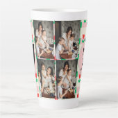 Persoonlijke moederdag, foto collage florale gift latte mok (Voorkant)