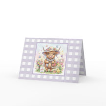 Persoonlijke Moederdag Highland Koe Gingham