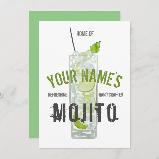 Persoonlijke Mojito Kaart (Voorkant / Achterkant)