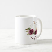 Persoonlijke mok met bloemmotief en pompoen in bur (Voorkant rechts)