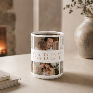 Persoonlijke mok met foto's voor papa Vaderdag c