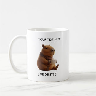 Persoonlijke mok met knuffel capybara die koffie d