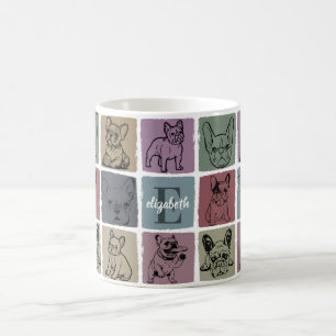 Persoonlijke mok met retro Franse Bulldog cadeau