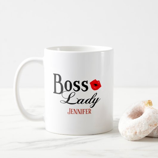 Persoonlijke Mok van de Boss Lady (Met donut)