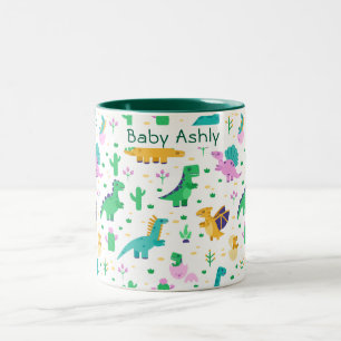 Persoonlijke mok voor jongens met baby dinosaurus