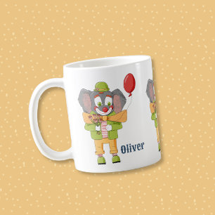 Persoonlijke mok voor kinderen met clown olifant