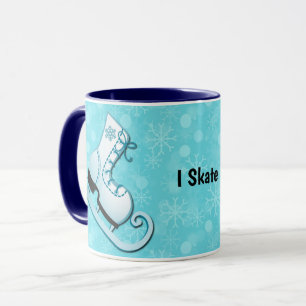 Persoonlijke mokkop 'I Skate' in blauw Mok