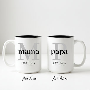 Persoonlijke mokset voor papa en mama cadeau voor tweekleurige koffiemok