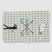 Persoonlijke Monogram Argyle Aangepaste Naam Golfhanddoek (Horizontaal)