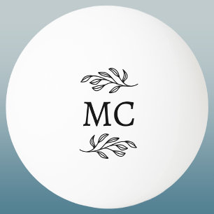 Persoonlijke Monogram Beginletters Botanisch blad Pingpongballen