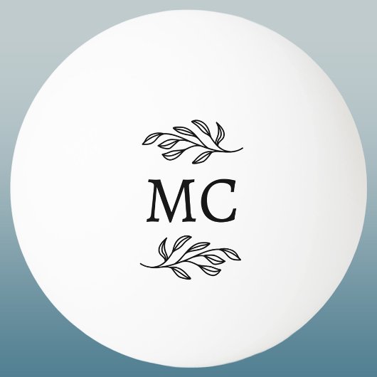 Persoonlijke Monogram Beginletters Botanisch blad Pingpongballen