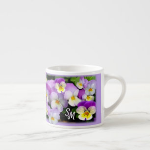 Persoonlijke monogram Dainty Pansy Espresso Cup Espresso Kop
