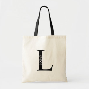 Persoonlijke Monogram en Naam Boodschappentas Tote Bag