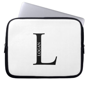 Persoonlijke Monogram en Naam Laptop Hoes