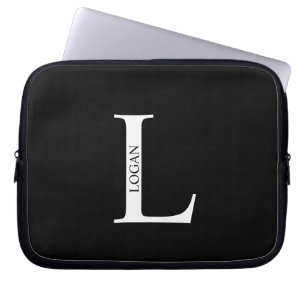 Persoonlijke monogram en naam laptophoes laptop sleeve