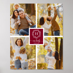 Persoonlijke Monogram Familie Fotocollage Poster