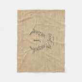 Persoonlijke monogram familienaam rustic fleece deken (Voorkant)