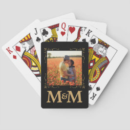 Persoonlijke Monogram Foto Weddenschap Pokerkaarten