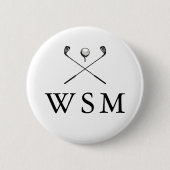 Persoonlijke Monogram Golfclubs Ronde Button 5,7 Cm (Voorkant)