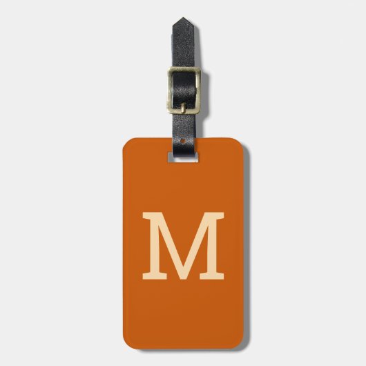 Persoonlijke Monogram Initiaal Bagage Label Orange (Voorkant verticaal)
