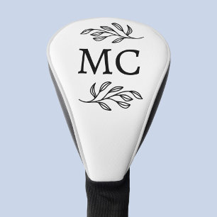 Persoonlijke monogram initiaal botanische blad golfheadcover