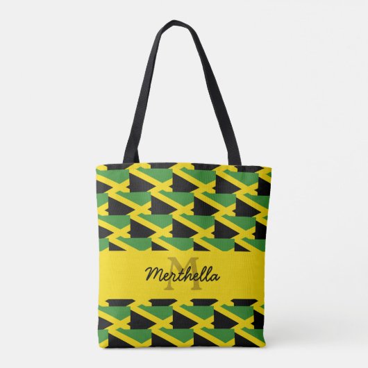 Persoonlijke Monogram JAMAICA FLAG Canvas tas (Achterkant)