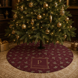 Persoonlijke monogram kerstboomvloer kerstboom rok