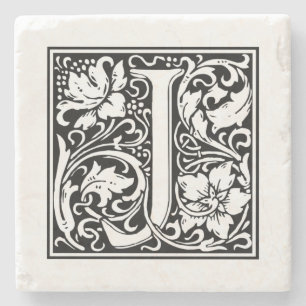Persoonlijke monogram letter J bruiloft verjaardag Stenen Onderzetter