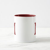 Persoonlijke Monogram Moderne Maroon Witte Mok (Midden)
