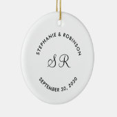 Persoonlijke monogram naam bruiloft keramisch ornament (Rechts)