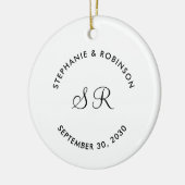 Persoonlijke monogram naam bruiloft keramisch ornament (Links)