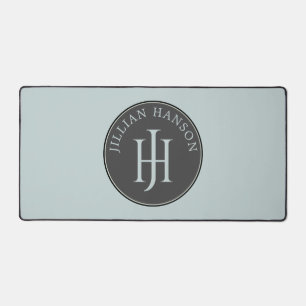 Persoonlijke Monogram Naam Logo Smoky Blue Bureaumat