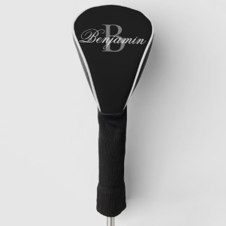 Persoonlijke Monogram Naam Zwarte Golf Head Cover