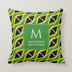 Persoonlijke Monogram Patriotic JAMAICA FLAG Kussen