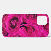 Persoonlijke Monogram Roze Rozen Case-Mate iPhone  Case (Achterkant (horizontaal))