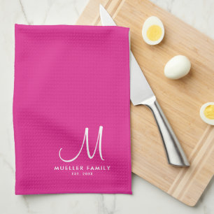Persoonlijke Monogram Sjabloon Familie Naam Modern Theedoek