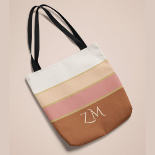 Persoonlijke Monogram Tote Tas Elegante Stof Roze