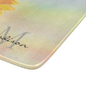 Persoonlijke Monogram - Zonnebloem Snijplank (Hoek)